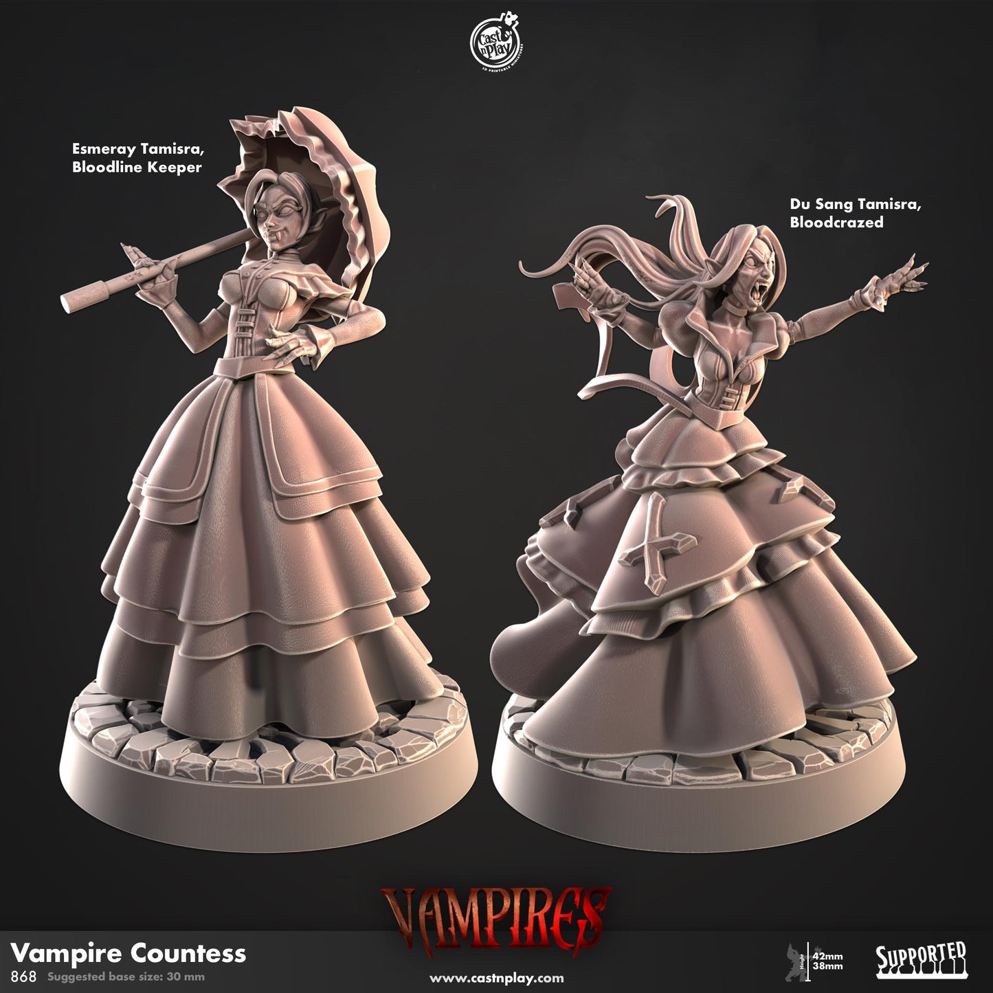 Vampire Countess | D&D | Miniature | Vampires  | NPC | vampire countess | undead |monster | Cast n Play